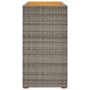 Mesa auxiliar jardín tapa madera ratán PE gris 100x40x75 cm
