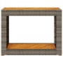 Mesa auxiliar jardín tapa madera ratán PE gris 100x40x75 cm