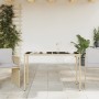Mesa de jardín superficie de vidrio ratán PE beige 115x54x74 cm