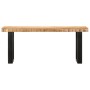 Banco de madera maciza de mango sin tratar y acero 110 cm