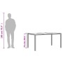 Mesa de jardín superficie de vidrio ratán PE gris 150x90x75 cm