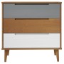 Mesita de noche MOLDE madera maciza de pino marrón 80x40x80 cm