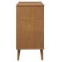 Mesita de noche MOLDE madera maciza de pino marrón 80x40x80 cm