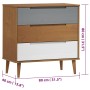Mesita de noche MOLDE madera maciza de pino marrón 80x40x80 cm