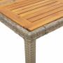 Mesa de jardín superficie madera acacia ratán gris 90x90x75 cm