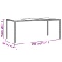 Mesa de jardín superficie de vidrio ratán PE beige 190x90x75 cm
