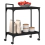 Carrito de cocina de madera de ingeniería negro 60,5x31x72,5 cm