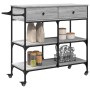 Carrito de cocina madera ingeniería gris Sonoma 105x42x95 cm