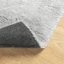 Alfombra de pelo corto suave lavable HUARTE gris 200x200 cm
