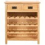 Mueble botellero de madera maciza de roble 72x32x90 cm