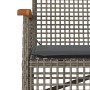 Banco de jardín con cojín ratán sintético gris y madera acacia
