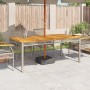 Mesa de jardín ratán sintético madera acacia gris 180x90x75 cm