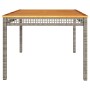 Mesa de jardín ratán sintético madera acacia gris 180x90x75 cm