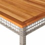Mesa de jardín ratán sintético madera acacia gris 180x90x75 cm