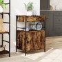 Carrito de cocina madera ingeniería roble ahumado 56x43x89,5 cm