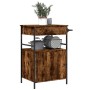 Carrito de cocina madera ingeniería roble ahumado 56x43x89,5 cm