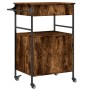 Carrito de cocina madera ingeniería roble ahumado 56x43x89,5 cm