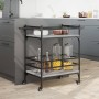 Carrito de cocina madera ingeniería gris Sonoma 82x40x78,5 cm