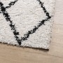 Alfombra de pelo largo moderna PAMPLONA crema y negro 120x120cm