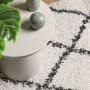 Alfombra de pelo largo moderna PAMPLONA crema y negro 120x120cm