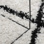 Alfombra de pelo largo moderna PAMPLONA crema y negro Ø 160 cm