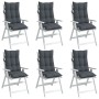 Cojines de silla respaldo alto 6 uds tela Oxford gris antracita