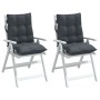 Cojines de silla respaldo bajo 2 uds tela Oxford gris antracita