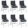 Cojines de silla respaldo bajo 6 uds tela Oxford gris antracita