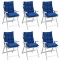 Cojines para silla respaldo bajo 6 uds tela Oxford azul real