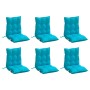 Cojines para silla con respaldo bajo 6 uds tela Oxford turquesa