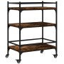 Carrito de cocina madera ingeniería roble ahumado 65x40x86,5 cm