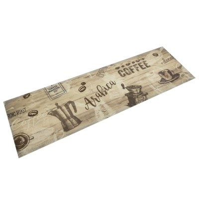 Alfombra de cocina lavable terciopelo marrón café 45x150 cm