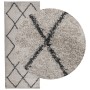 Alfombra pelo largo moderna PAMPLONA beige antracita 80x200 cm