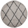 Alfombra de pelo largo moderna PAMPLONA beige antracita Ø160 cm