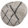 Alfombra de pelo largo moderna PAMPLONA beige antracita Ø160 cm