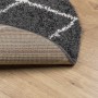 Alfombra de pelo largo moderna PAMPLONA negro y crema Ø 200 cm