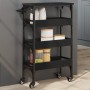Carrito de cocina madera de ingeniería negro 53x20x76 cm