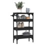 Carrito de cocina madera de ingeniería negro 53x20x76 cm