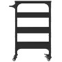 Carrito de cocina madera de ingeniería negro 53x20x76 cm