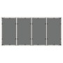 Mesa de jardín superficie de vidrio ratán PE blanco 190x90x75cm