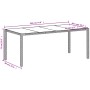 Mesa de jardín superficie de vidrio ratán PE blanco 190x90x75cm
