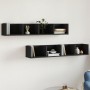 Muebles de pared 2 uds madera de ingeniería negro 99x18x16,5 cm