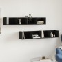 Muebles de pared 2 uds madera de ingeniería negro 99x18x16,5 cm