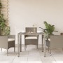 Mesa de jardín superficie vidrio ratán PE gris claro 90x90x75cm