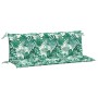 Cojines banco jardín 2 uds tela estampado de hojas 150x50x7 cm