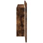 Armario espejo de baño LED acrílico roble ahumado 90x12x45 cm