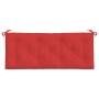 Cojines de banco de jardín 2 uds tela Oxford rojo 120x50x7 cm