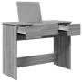 Tocador con espejo color gris Sonoma 100x45x76 cm