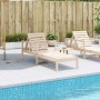 Tumbona de madera maciza de pino 199,5x62x55 cm