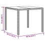 Mesa de jardín superficie de vidrio ratán PE marrón 90x90x75 cm